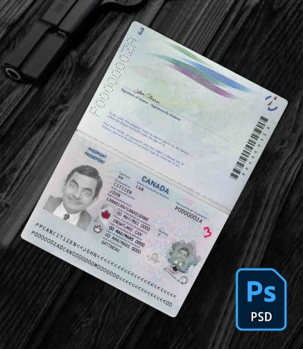 Canada passport 2023-present version 2 PSD